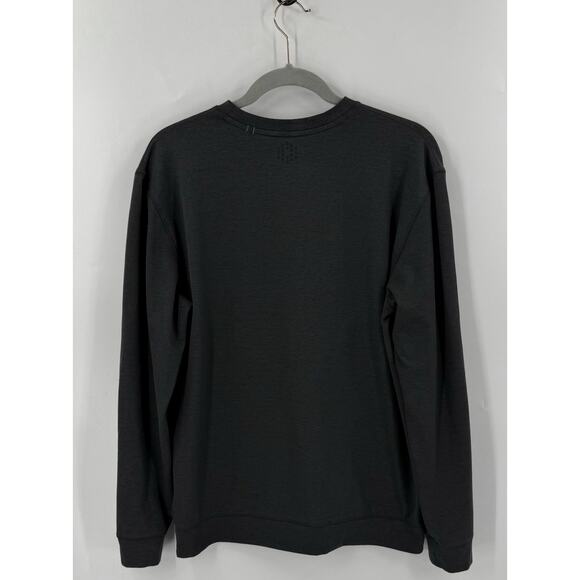 Puma Mens Sweatshirt Top Size Medium Dark Gray Pullover Brushed Fleece Athletic - Picture 2 of 4